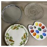 4 Different Serving Platters. Includes Devil eggs