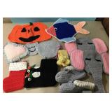 Vintage crocheted booties, slippers & more