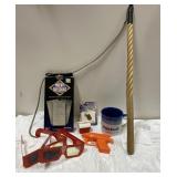 Vintage whip w/ wood spiral, Coca Cola 3-D glasses