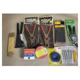 SEALED booster clips, sandpaper, pruner, string