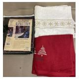 4 Holiday Towels & All Purpose Throw blanket