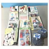 Sewing patterns & 2 new decorative marbles bags
