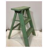 23 in. Wooden step stool painted mint green