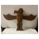 24x38 in. Handcrafted Wooden Hawk