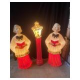 Light Up Plastic Mold Christmas Carolers(2) and