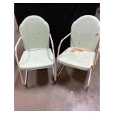 2 Vintage Metal Outdoor Lodging Chairs