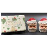 Vintage Santa Salt & Pepped Shakers with Box,