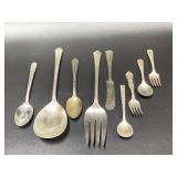 Silver Plated Large Spoon and Fork, Baby Spoon