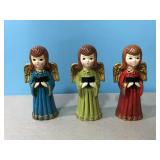 Three 8in Vintage Caroling Angels