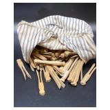 Bag full of vintage clothes pins