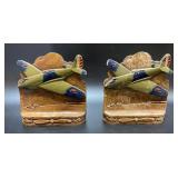 Very cool vintage bookends with war plane design