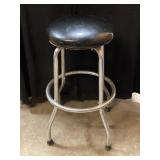 28 in. Retro Black Cushioned  Barstool