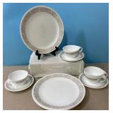 Vintage Corelle Woodland Brown dishes-stand not