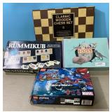 Classic Wooden Chess, Rummikub, Dinosaur Eggs