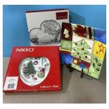 3 holiday plates