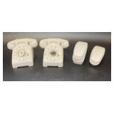 (4) Plastic Bell System Phones 3 in. tall rotary