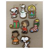 8 wood hand painted Snoopy ornaments