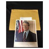 Jimmy Carter signed head shot with original White