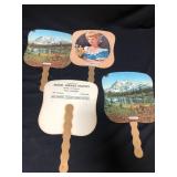 4- Vintage fans, model service station,
