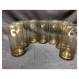 7-Smoke colored 6 inch bar glasses