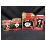 Three hallmark keepsake ornaments and a Enesco