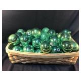 Vintage glass Christmas ornaments green with