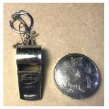 Vintage Sportcraft whistle and pill box