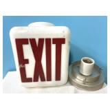Vintage glass EXIT sign- 5.5x6.5