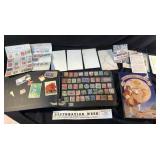 Vintage stamp collection includes books with