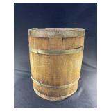 Wooden nail bucket, 12 in. diameter, 14 in. tall
