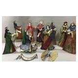 12' 10 piece set of metal nativity set