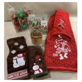 Ornaments, Longaberger basket and 4 Christmas