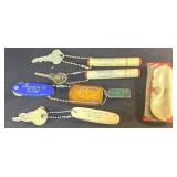 Vintage Local Advertising keychains, pocket knife