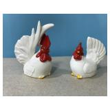 Vintage rooster & hen salt & pepper shakers Japan