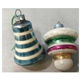 Two antique glass Christmas ornaments