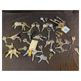 Vintage Keys, Ford, Honda, Milwaukee, Skeleton