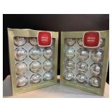 Shiny bright Christmas ornaments in box