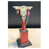 Vintage electric railroad caution high speed