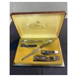 5 piece Heirloom treasure chest manicure set, in