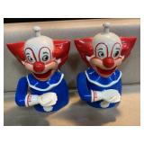 Two 1971 Bozo the Clown coin banks w/ 1 key-works!