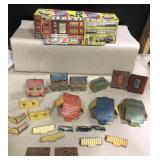 Antique cardboard model scale model train extras