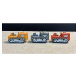3 vintage teeny tiny dozers-like a micro machine