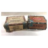 2 Vintage Cigar Boxes-El Macco & Magins (empty)