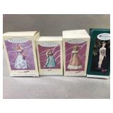 4 Barbie Hallmark Keepsake Christmas Ornaments