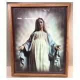 Vintage 17'x22' Virgin Mary by Cilento print