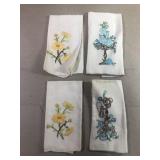 4 vintage embroidered hand towels