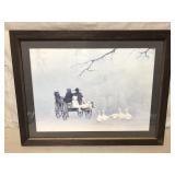 27 x 21 framed print Amish family?