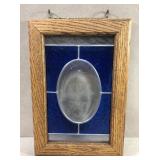 9 x 13 framed stained glass window hanging piece