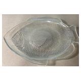 Vintage glass fish platter