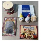 NEW Christmas nite-lite, books, ribbon & more